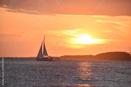 sailboat at sunset