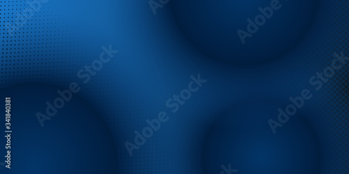 Abstract 3D liquid fluid circles blue and dark navy blue color beautiful presentation background with halftone texture 