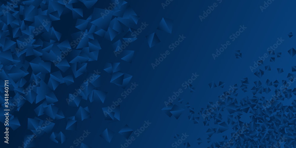 Bright navy blue dynamic abstract vector background with particle 3d traingle. 3d cover of business presentation banner for sale event night party. 