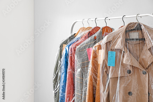Rack with clothes after dry...