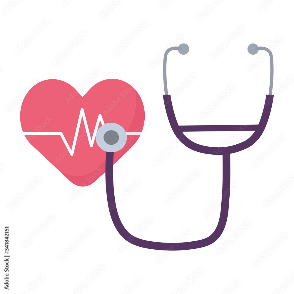 Isolated heart pulse and stethoscope vector design Isolated heart pulse and stethoscope vector design
