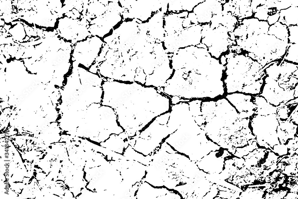 Distressed overlay texture of rough surface, dry soil, cracked ground. Grunge background. One color graphic resource. Distressed overlay texture of rough surface, dry soil, cracked ground. Grunge background. One color graphic resource.