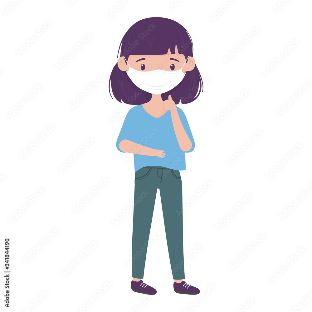 Isolated woman with mask vector design
