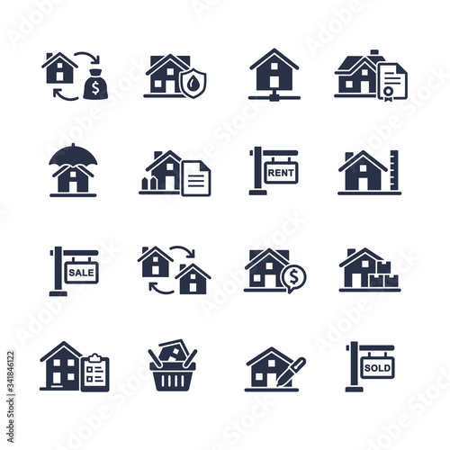 real estate vector icon set