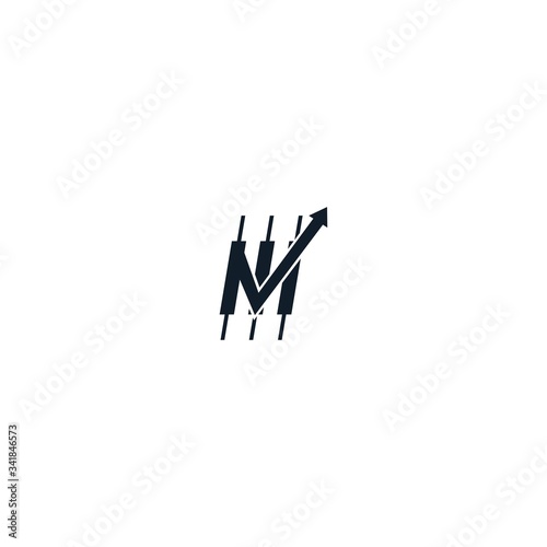 letter M trading logo icon vector