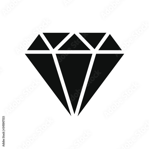 Diamond icon, silhouette style