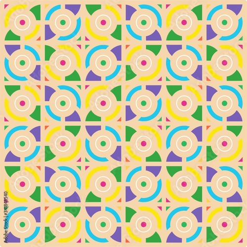 Beautiful of Colorful Circle  Reapeated  Abstract  Illustrator Pattern Wallpaper. Image for Printing on Paper  Wallpaper or Background  Covers  Fabrics