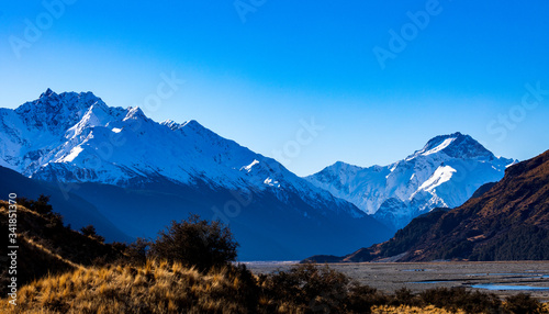 A View Of A Mountain Range In Hopkins Valley, New Zealand