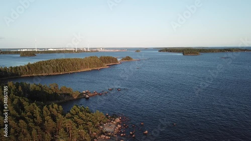 Wallpaper Mural 4K summer late afternoon high quality video of Santalahti Baltic Sea Finnish Bay lagoon, pine tree forest beach with red granite boulders, lone island beach near Kotka, Finland Suomi, northern Europe Torontodigital.ca