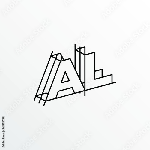 Initial Letter AL with Architecture Graphic Logo Design
