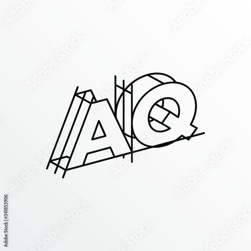 Initial Letter AQ with Architecture Graphic Logo Design