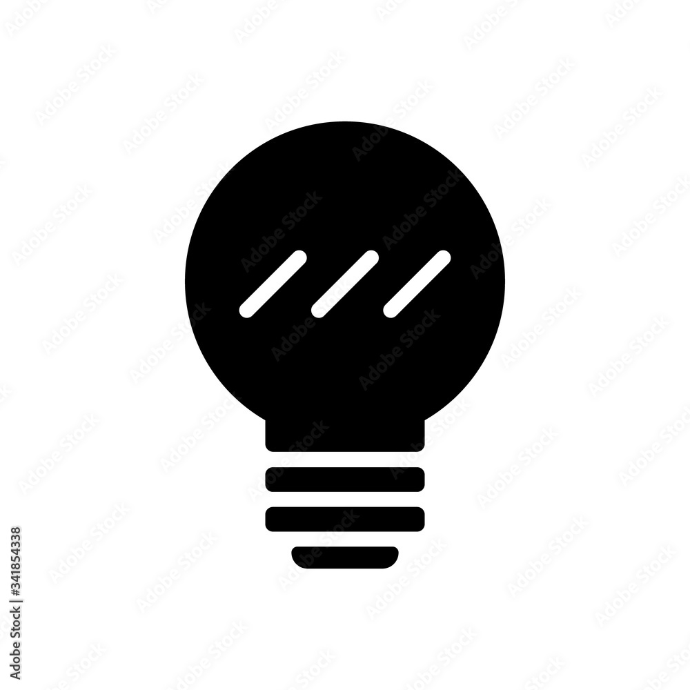Light bulb icon. Symbol of idea. Solution and thinking concept simple illustration. Electric lamp flat style design. Light bulb icon. Symbol of idea. Solution and thinking concept simple illustration. Electric lamp flat style design.