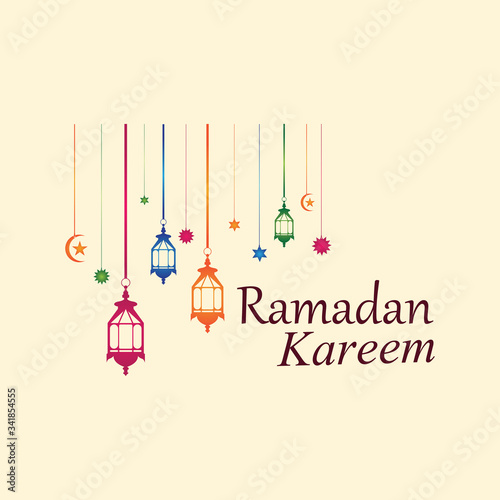 Hanging Islamic Lantern Decorative Ramadan Kareem Background