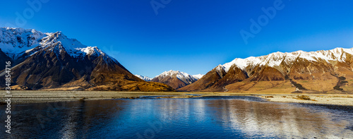 New Zealand's Hopkins River Flows Towards Lake Ohau