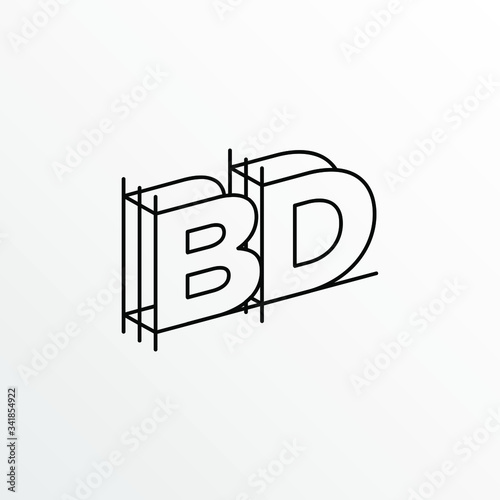 Initial Letter BD with Architecture Graphic Logo Design