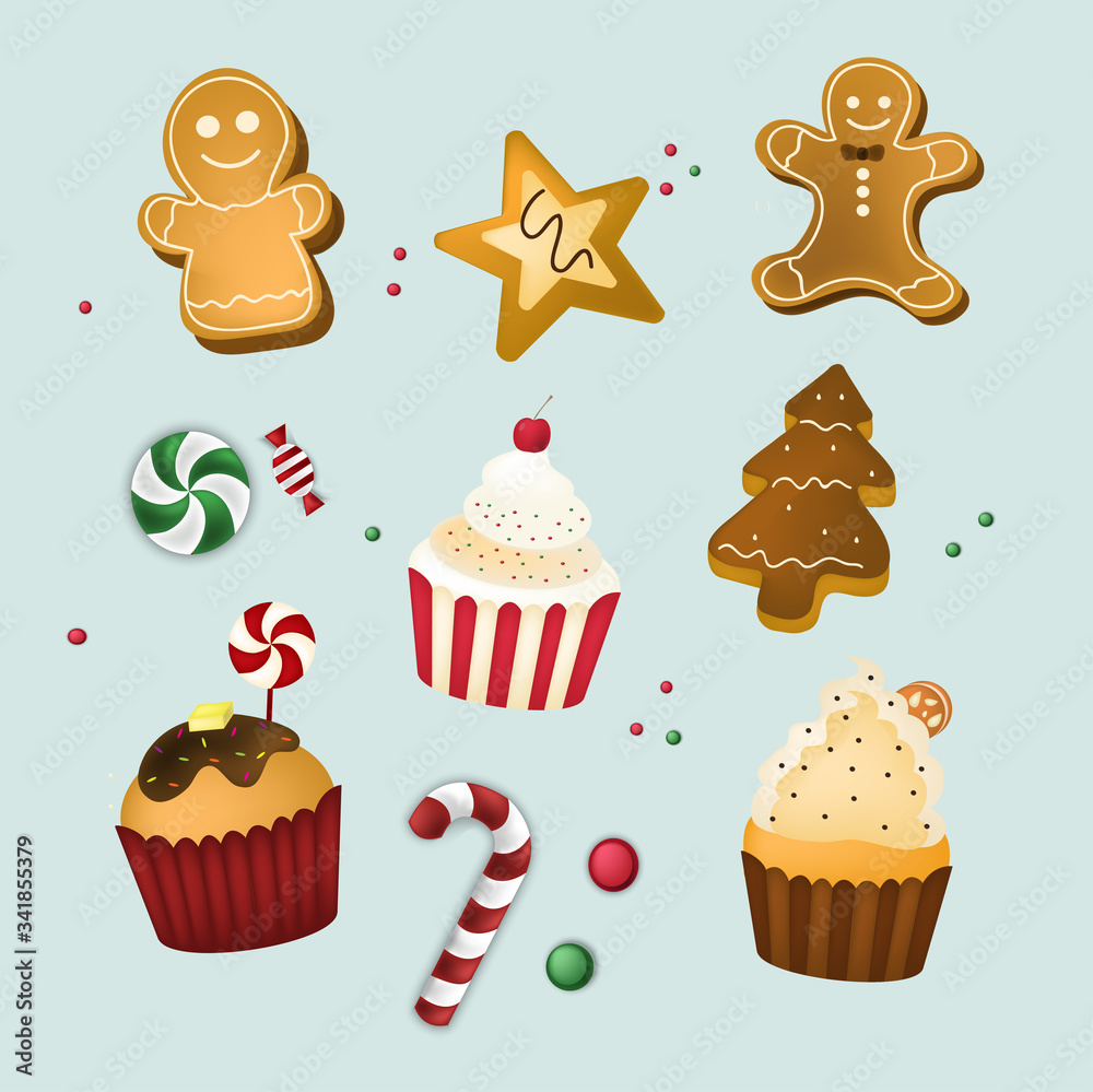 Set of Christmas Cookies Set of Christmas Cookies