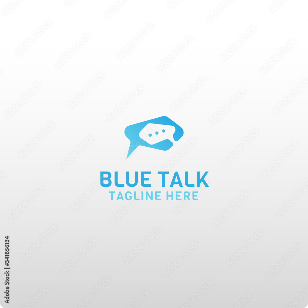 Blue Talk Logo Template Vector Illustration
