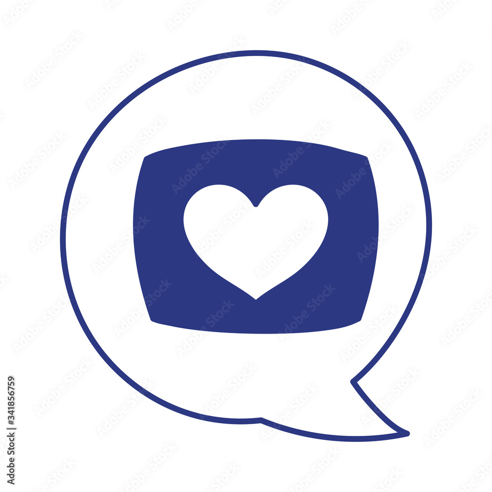 Isolated communication bubble with heart vector design Isolated communication bubble with heart vector design