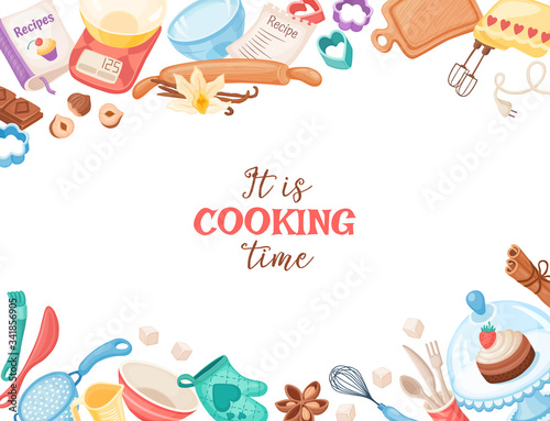 Cartoon baking vector banner