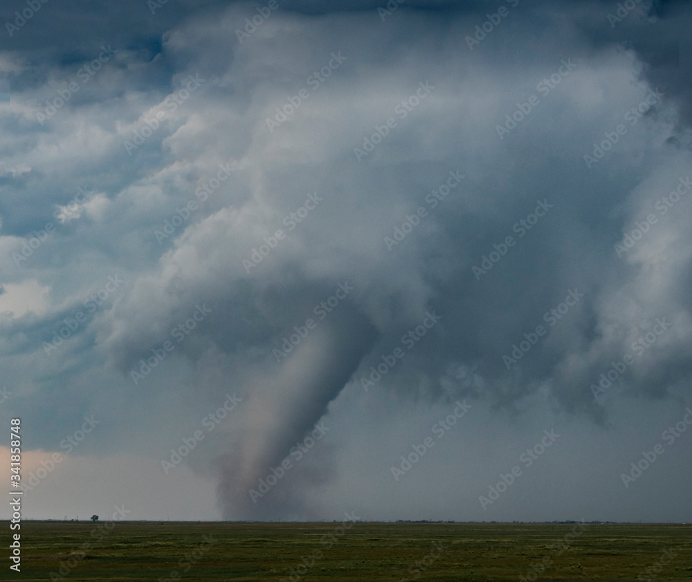 A tornado on the Great Plains During a Summertime Storm