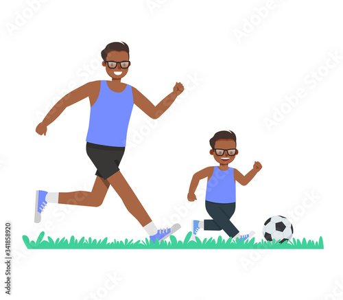 Happy father and son character vector design for father's Day concept. no11