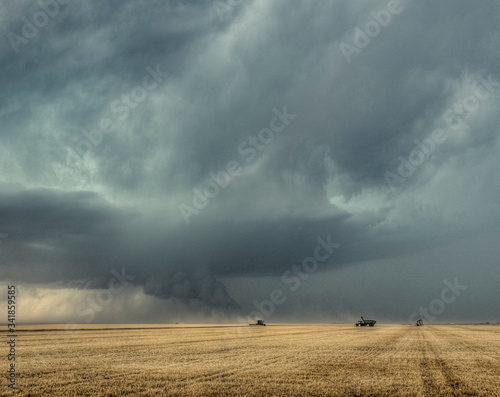 Impending summertime storm over the farm fields