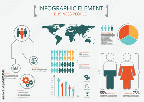 Collection of infographic people  elements for business.Vector illustration photo