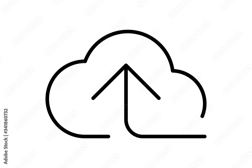 cloud and arrow symbol for icon with line thin, simple line arrow up cloud, icons add data to cloud for ui ux website or mobile application, cloud logo for upload download, element of storage network cloud and arrow symbol for icon with line thin, simple line arrow up cloud, icons add data to cloud for ui ux website or mobile application, cloud logo for upload download, element of storage network