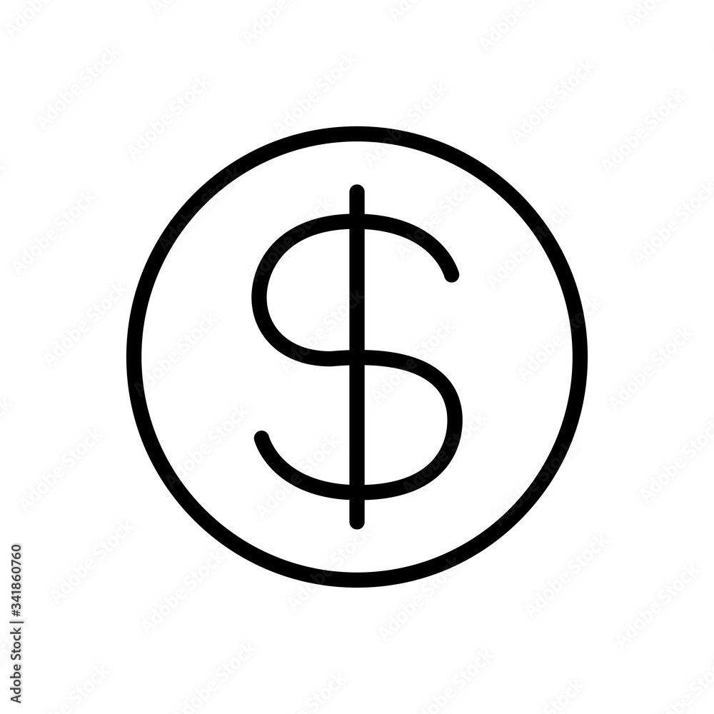 dollar money symbol for icon, simple usa dollar currency linear, dollar coin symbol with line thin style, circle dollar line for icon ux ui website or mobile application, isolated on white dollar money symbol for icon, simple usa dollar currency linear, dollar coin symbol with line thin style, circle dollar line for icon ux ui website or mobile application, isolated on white