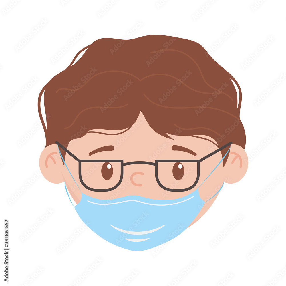 Isolated man with mask vector design Isolated man with mask vector design