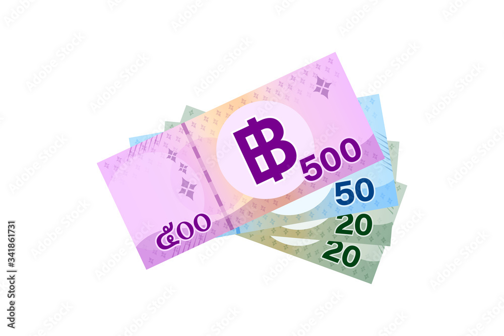 thai banknote money 590 baht isolated on white, thai currency five hundred and fifty THB concept, money thailand baht for flat icon style, illustration paper money with B symbol graphic thai banknote money 590 baht isolated on white, thai currency five hundred and fifty THB concept, money thailand baht for flat icon style, illustration paper money with B symbol graphic