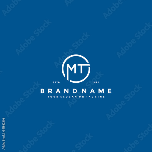 letter MT logo design vector photo
