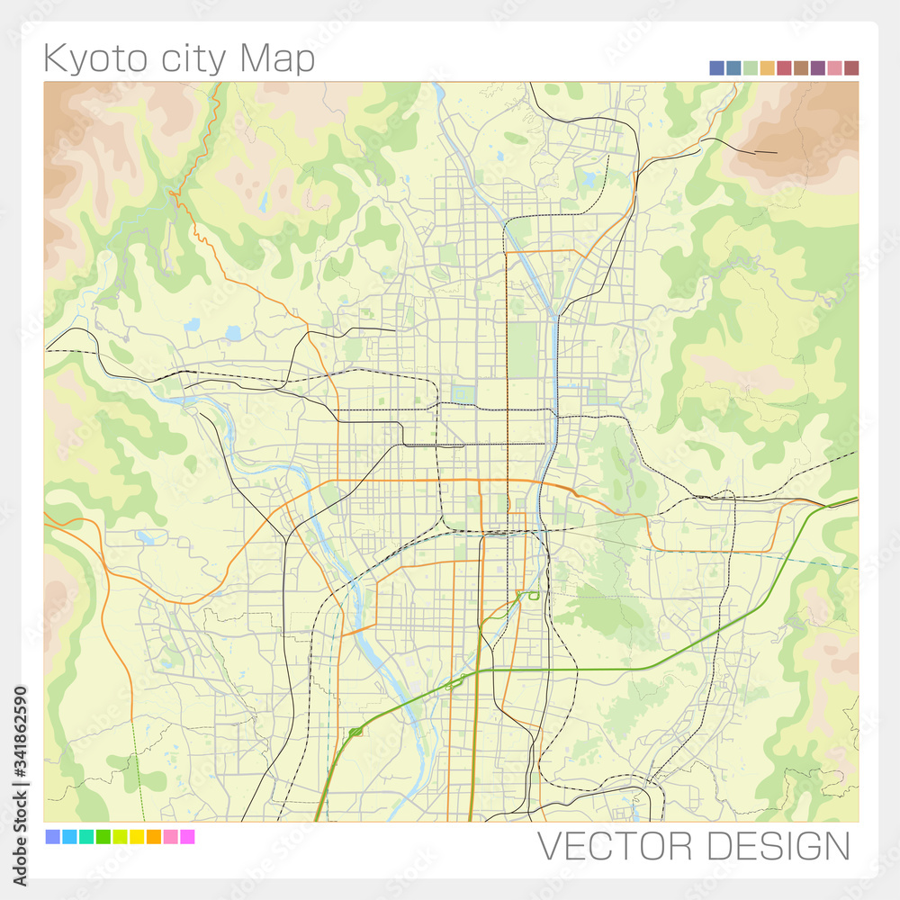 京都市・市街地マップ・Kyoto city（交通アクセス）