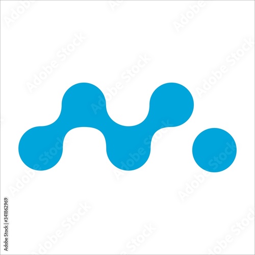 molecule initial Letter M Logo design Technology Logo Design Element Initial M Design Vector with Dots. - VECTOR
