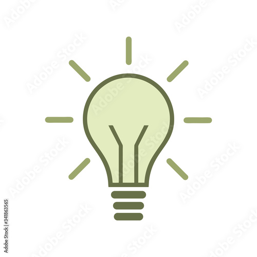 Light Bulb line icon vector, isolated on white background. Idea sign, solution