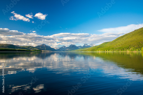 Beautiful lake view in Glacier NP, United States