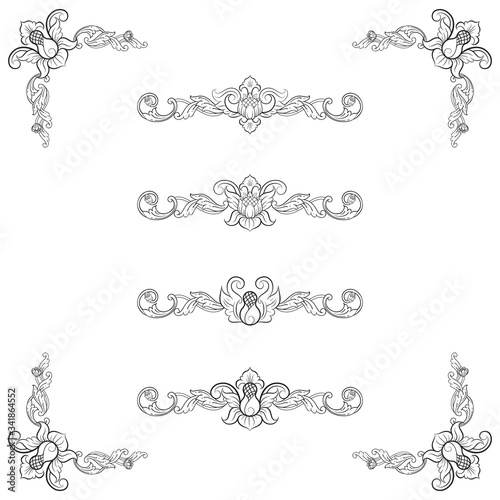 Classic Vitage Wedding Vector Ornaments frames Separator elements for Classic Vintage Wedding Invitation