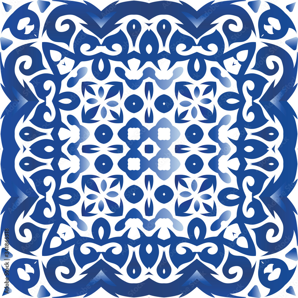 Antique azulejo tiles patchwork.