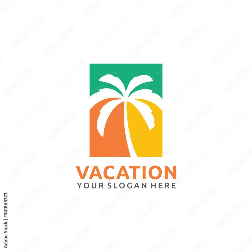 Obraz premium Vacation Logo Vector And Vintage