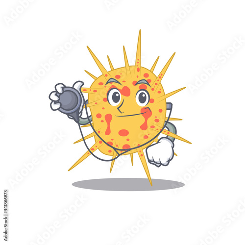 Mycobacterium kansasii in doctor cartoon character with tools photo