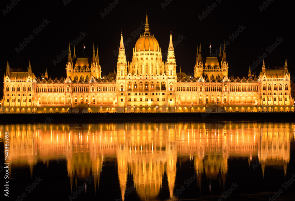 Budapest Parliament Palace at night