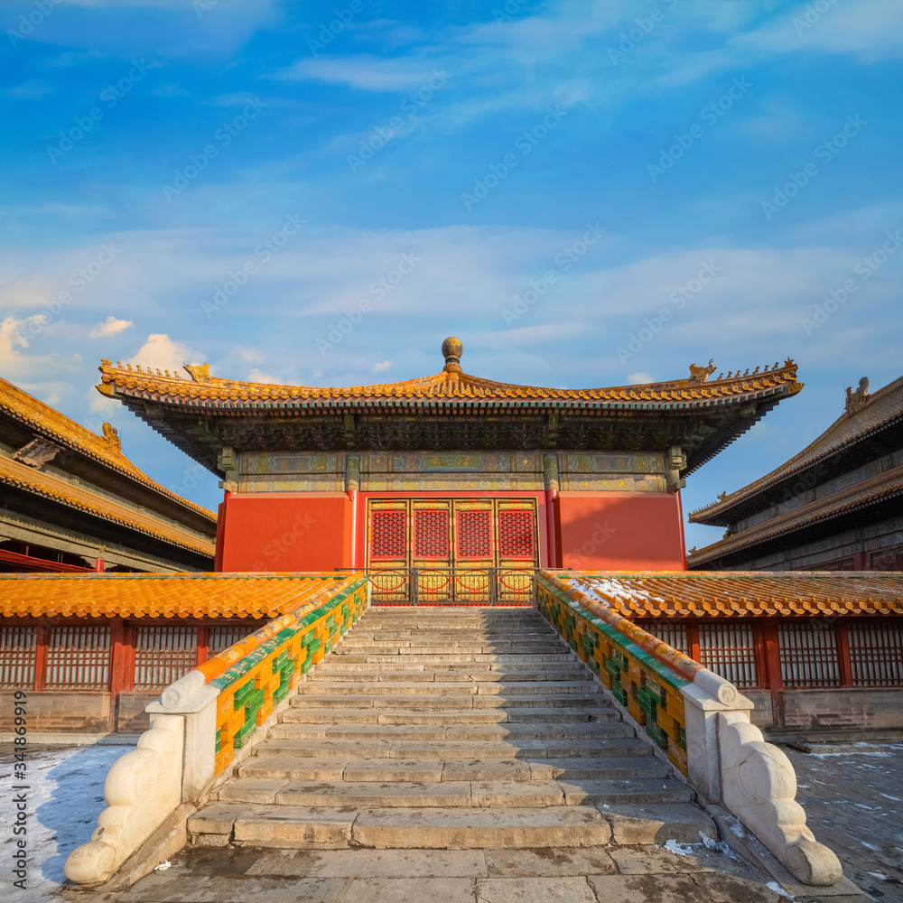 Naklejka premium Jiaotaidian (Hall of Union) is one of the 3 main palaces in the Forbidden City inner Court , located between Palace of Heavenly Purity and Palace of Earthly Tranquility