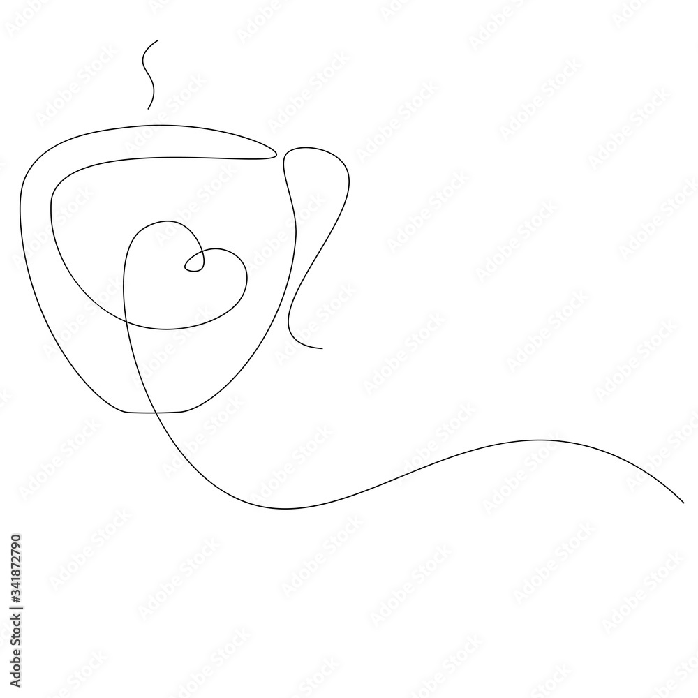Cup of coffee with heart love design, vector illustration Cup of coffee with heart love design, vector illustration