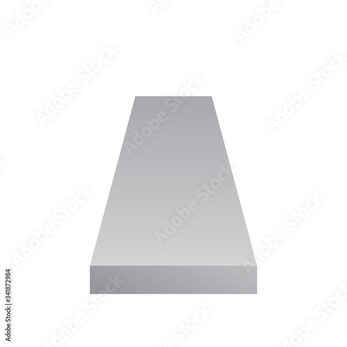 Metal or steel rod bar vector icon.  Flat profile section shape. That alloy of iron from steel production industry and metallurgy. For sawing, turning, milling, drilling and grinding to product.