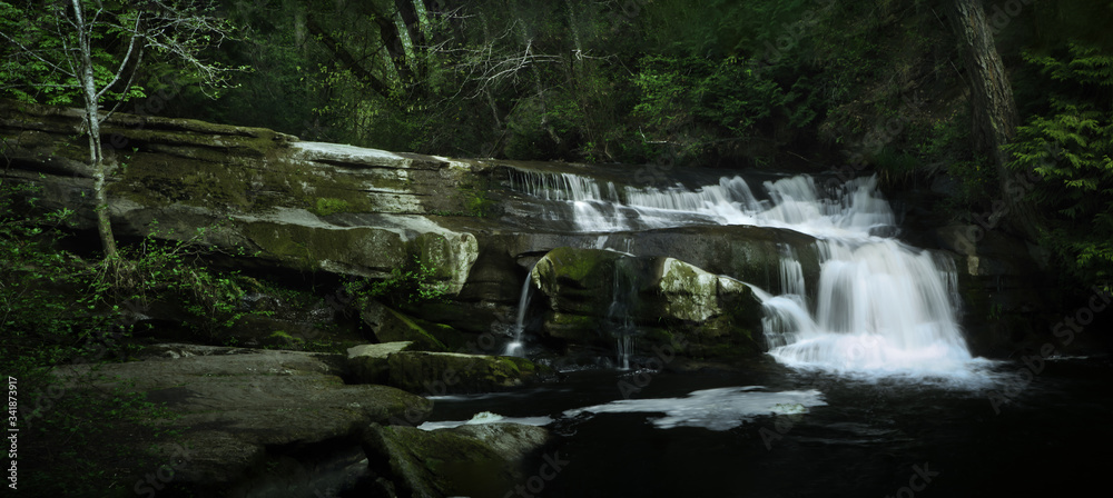 Fototapeta premium Panorama Bowen Park fall at Nanaimo, Vancouver Island, British Colombia, Bc