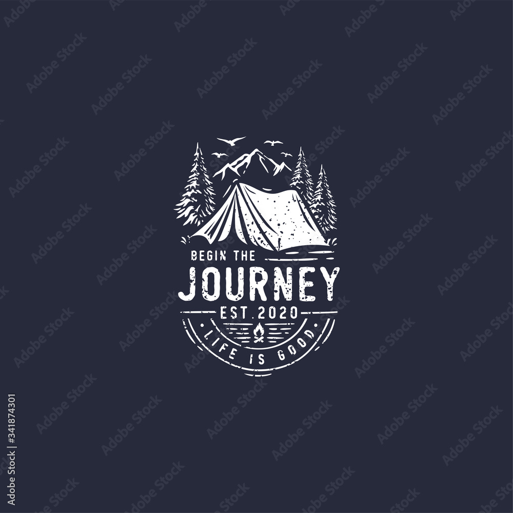 Obraz premium camping and outdoor logo