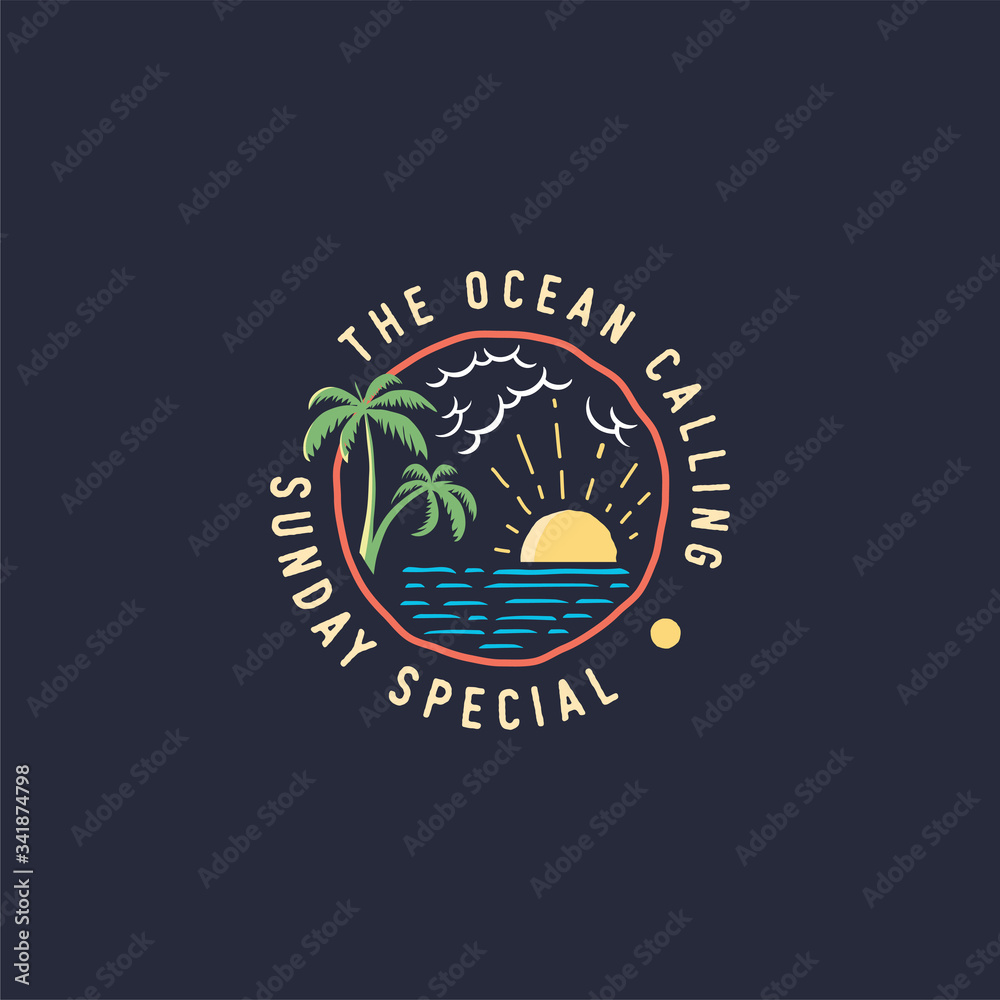 Fototapeta premium vintage summer design, emblems and logo