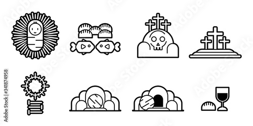 Christian icon cartoon graphic vector