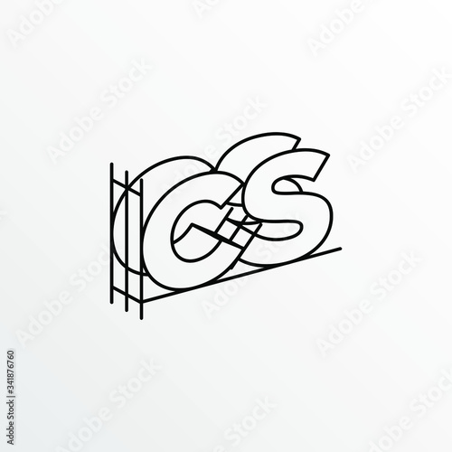 Initial Letter CS with Architecture Graphic Logo Design