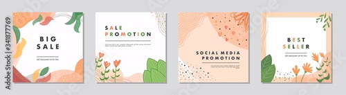 Sale square banner template for social media posts, mobile apps, banners design, web, and internet ads. Trendy abstract square template with colorful concept.